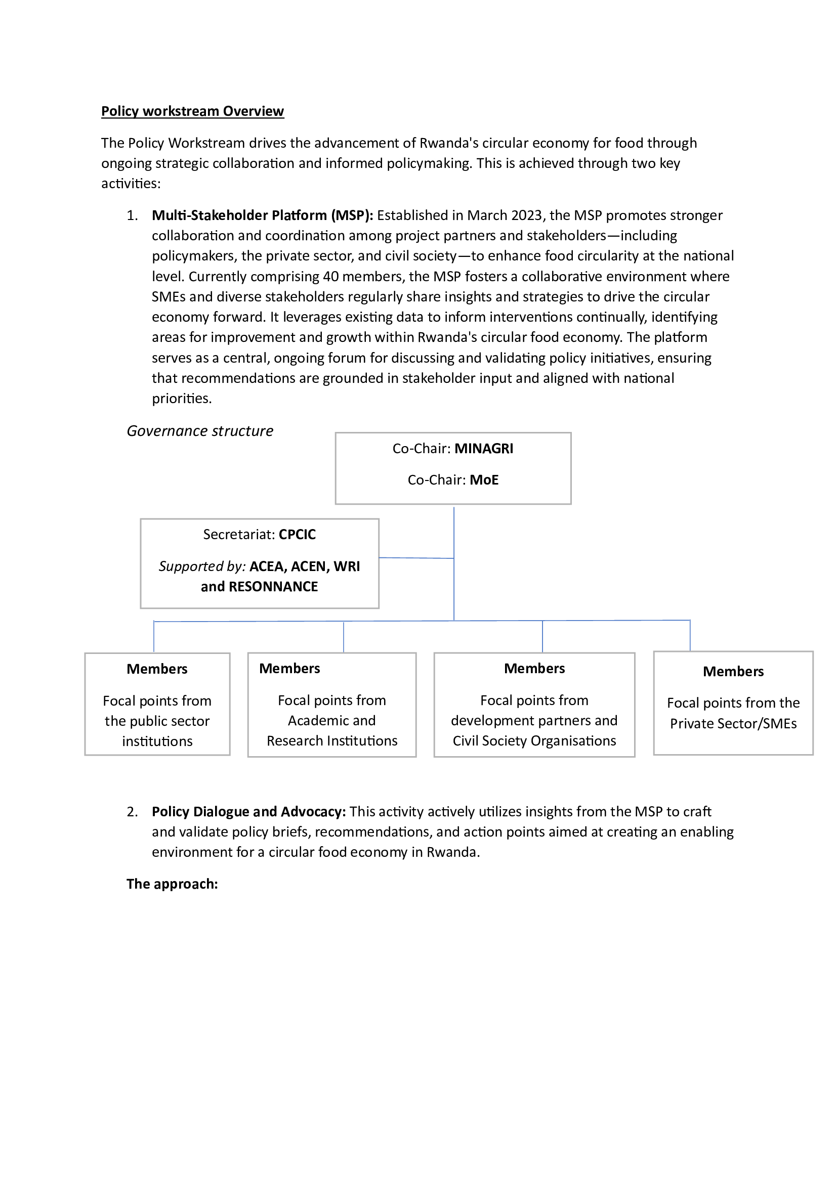 Circular Food Systems Standards and Conformity Assessment in Rwanda: Policy Workstream Overview